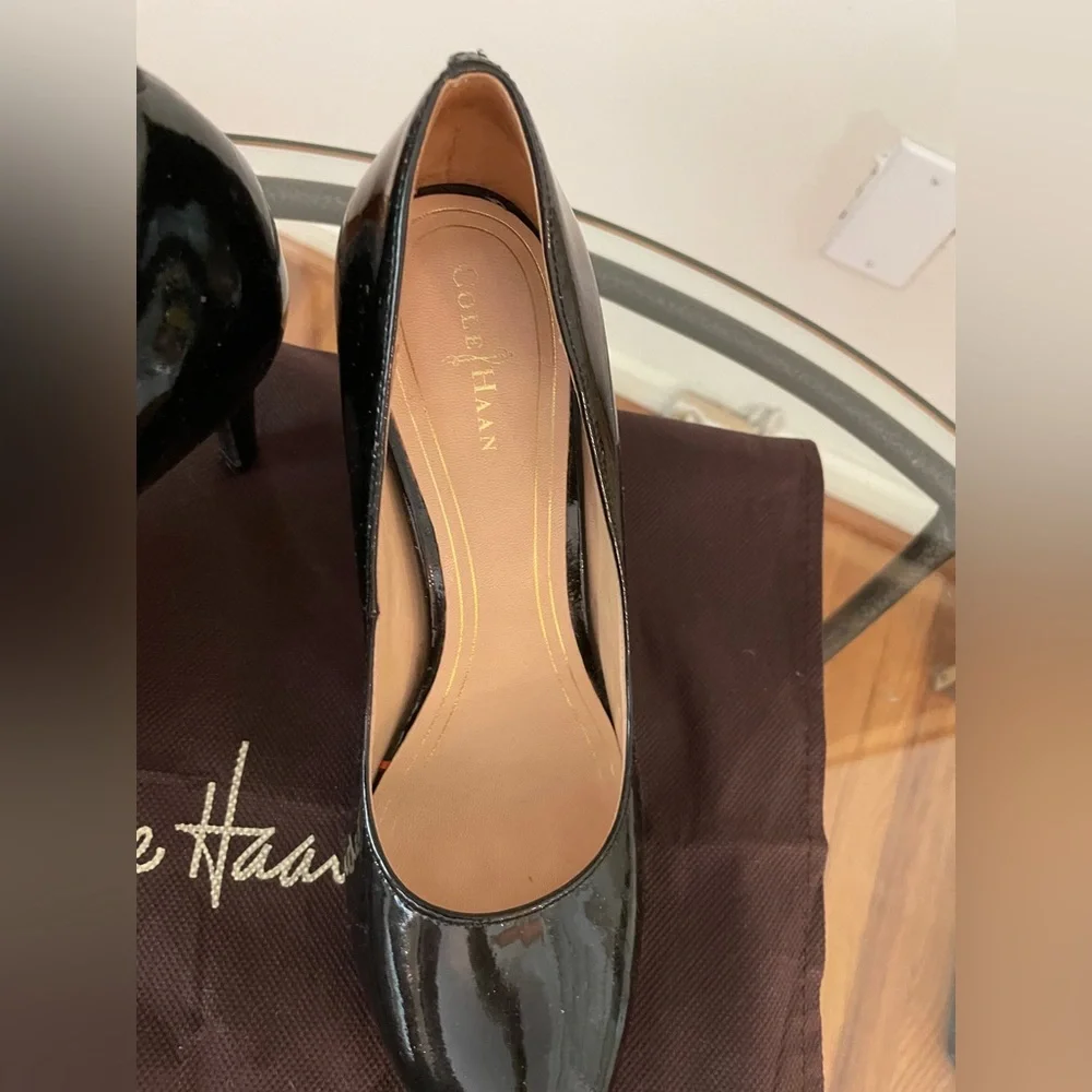 Cole Hasn Patent Leather Pumps 8.5 Black EUC